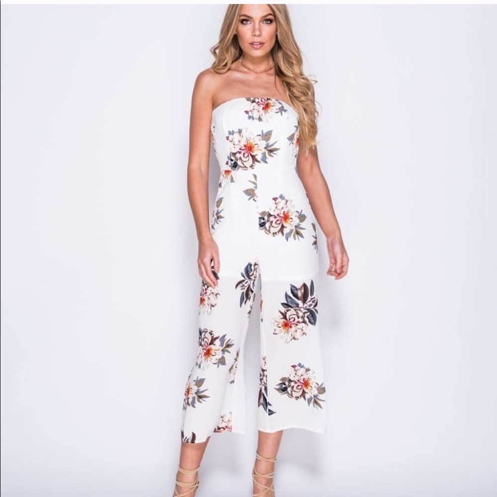 Floral Strapless romper